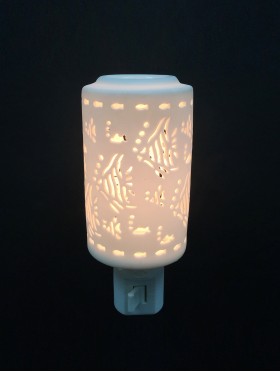 Porcelain Angel Fish Night Light W/ Lavender & Jasmine Oil with Gift Box